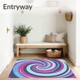 thumbnail image 3 of ODIKA 6'x9' Machine Washable Non-Slip Area Rug, Swirling Vortex Abstract with Mesmerizing Spiral Design High Traffic Rug with Pad, Pink, 601254, 3 of 8