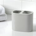 Mainstays Basic Ceramic Toothbrush Holder Soft Silver Gray
