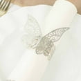 thumbnail image 2 of Efavormart 12 Pack | Metallic Silver Foil Laser Cut Butterfly Paper Napkin Rings, Chair Sash Bows, Serviette Holders, 2 of 5