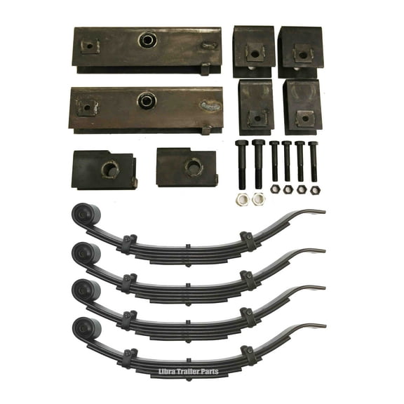 LIBRA 10000# 10K Tandem Trailer Axle Suspension Kit 5000# Leaf Spring/Hanger Kit