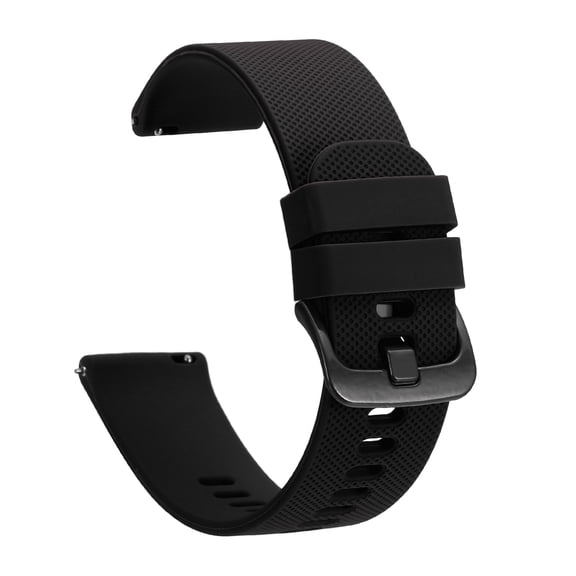 Uxcell Silicone Watch Bands 20mm Width Soft Quick Release Watch Bands Replacement Sports Straps with Stainless Steel Buckle for Men Women, Black