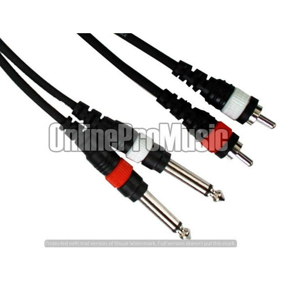 Mr. Dj USA CDQR3 3 Feet Dual 1/4" Mono to Dual RCA Male Speaker Cable