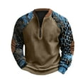 thumbnail image 4 of Runfenguu Summer Top For Teens Plus Size Top Men'S Camouflage Print Half Zipper Long Sleeved Long Sleeved Round Neck Top/Shirt Mens T-Shirts Graphic Tees, 4 of 5