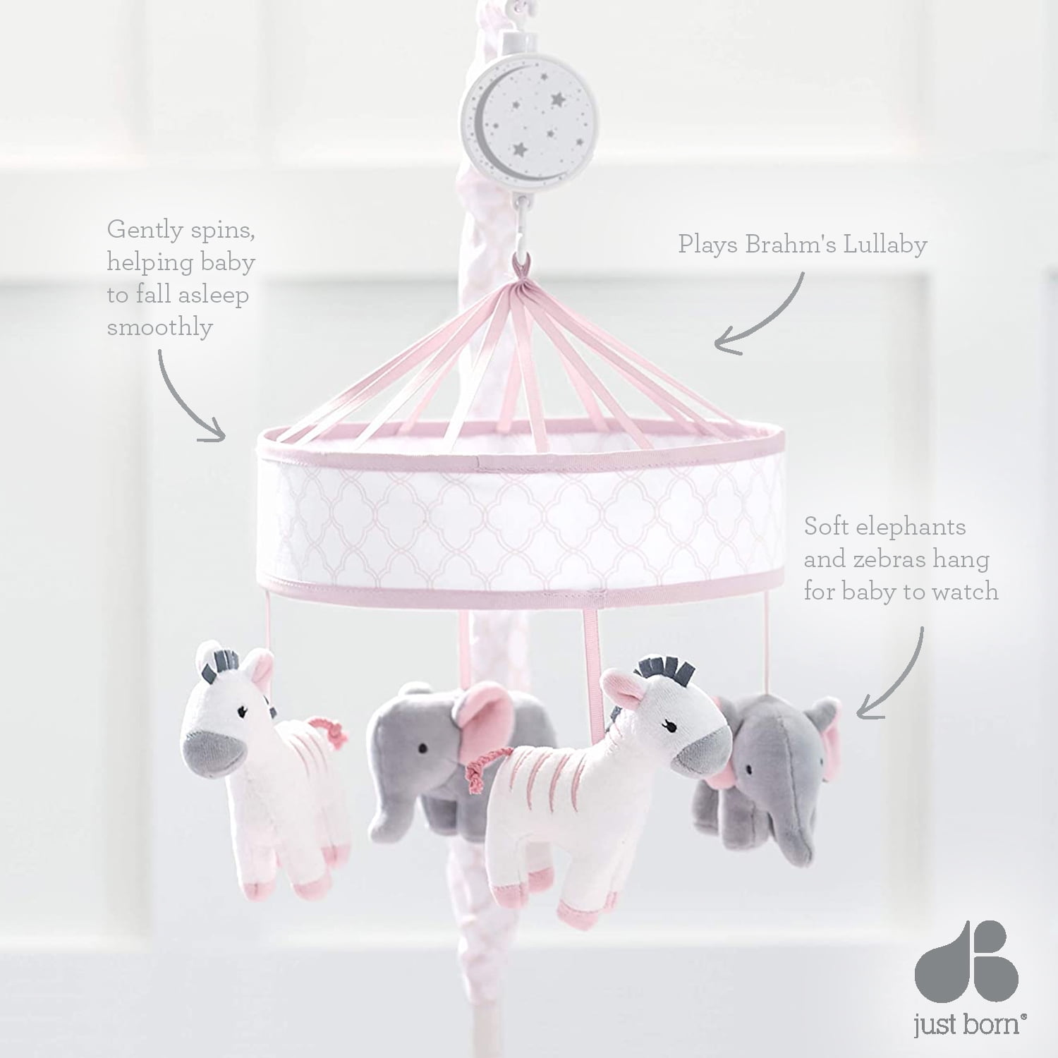 Just Born Baby Girls Musical Mobile Walmart Com Walmart Com