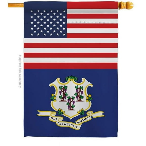 Americana Home & Garden H140757-BO 28 x 40 in. USA Connecticut American State Vertical House Flag with Double-Sided Decorative Banner Garden Yard Gift