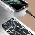 thumbnail image 3 of Case for iPhone 12 Pro Max for Man,Camouflage Design Phone Case Heavy Duty Shockproof Military Grade Anti-Fall Protection Built-in Magnetic Kickstand Cover for iPhone 12 Pro Max MC Mint Green, 3 of 6