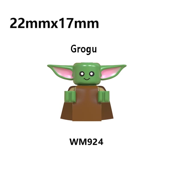 Bloques de construcción de armadura Beskar para niños, figuras de bloques de construcción de mandalorianos, figuras de Grogu, figuras de bebé Yoda, juguete de montaje
