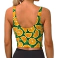 thumbnail image 4 of Goofa Orange Lemon Printed Sports Bras for Women, High Impact Running Bra Workout Crop Tank Tops Longline Sports Bra Push up-XX-Large, 4 of 9