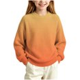 thumbnail image 2 of Gradient Knit Sweater for Girls Boys Crew Neck Long Sleeve Fall Winter Casual Pullover,5-16Years, 2 of 7