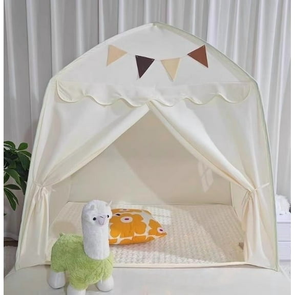 Kids Tent, Kids Playhouse With Flags, Large Kids Play Tent Indoor & Outdoor, Christmas Toddler Tent for Kids, 51" x39" x 51"