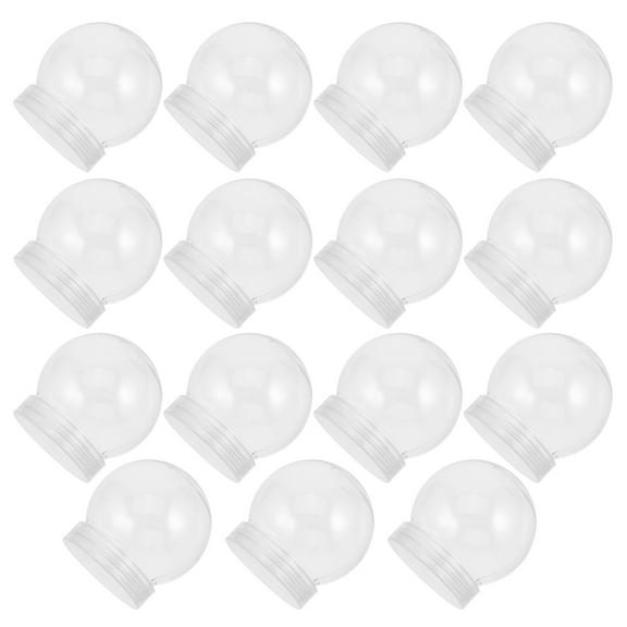 OUNONA 15pcs Snow Globes for Crafting Clear Plastic Decoration Container
