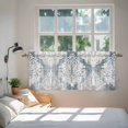 thumbnail image 4 of Vintage White Beige Floral Tier Curtains, Abstract Art Flower Light Filtering Kitchen Curtains, 2Pcs Rod Pocket Half Window Treatments Panels for Sink Cafe Cabinet Camper 27.5x24 Inches, 4 of 9