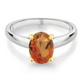 thumbnail image 2 of Gem Stone King 1.80 Ct Twilight Orange Mystic Quartz 10K White and Yellow Gold Ring Ring (Size 7), 2 of 4