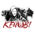 thumbnail image 2 of Women's Star Wars: Obi-Wan Kenobi Darth Vader vs Kenobi Grayscale Cartoon Graphic Tee White Small, 2 of 4
