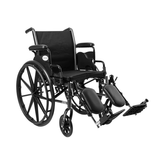McKesson Black Lightweight Wheelchair, Steel, 18" W, 300-lb Weight Capacity, 1 Ct