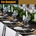 thumbnail image 4 of 50 Servilletas de Cena Desechables con Tacto de Lino con Bolsillo para Cubiertos Incorporado Servilletas Predobladas Forradas con Ribete Dorado Servilletas de Tela como Papel (Negro, Oro, 50), 4 of 7