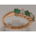 thumbnail image 4 of LBG British Made 18k Rose Gold Natural Emerald & Opal Womens Anniversary Ring - 33 size options - Size 6.75, 4 of 7