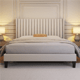 thumbnail image 6 of Renwick Upholstered Platform Queen Bed with Wing Side, Adult, Ivory, 6 of 8