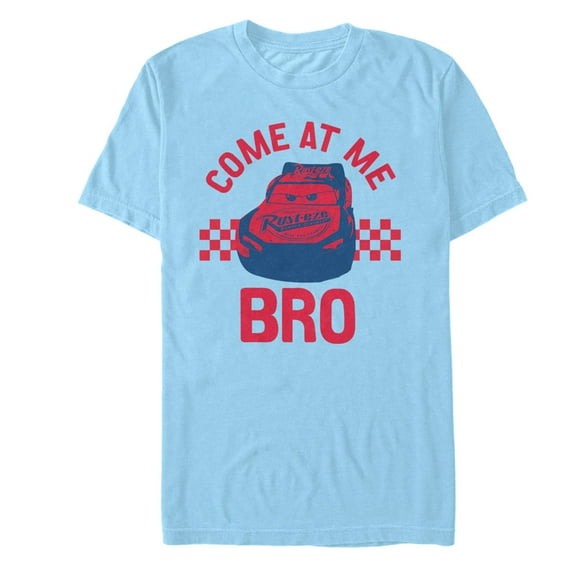Men's Cars Come at Me Bro  Graphic Tee Light Blue Medium
