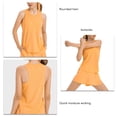 thumbnail image 4 of Camiseta sin mangas de entrenamiento para mujer, cuello redondo, secado rápido, transpirable, sin mangas, camiseta deportiva con rayas reflectantes para correr naranja 10, 4 of 5