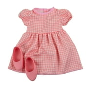 My Life As Printed Dress Fashion Set for 18-inch Doll, 2 Pieces Included, Pink & White Gingham Check