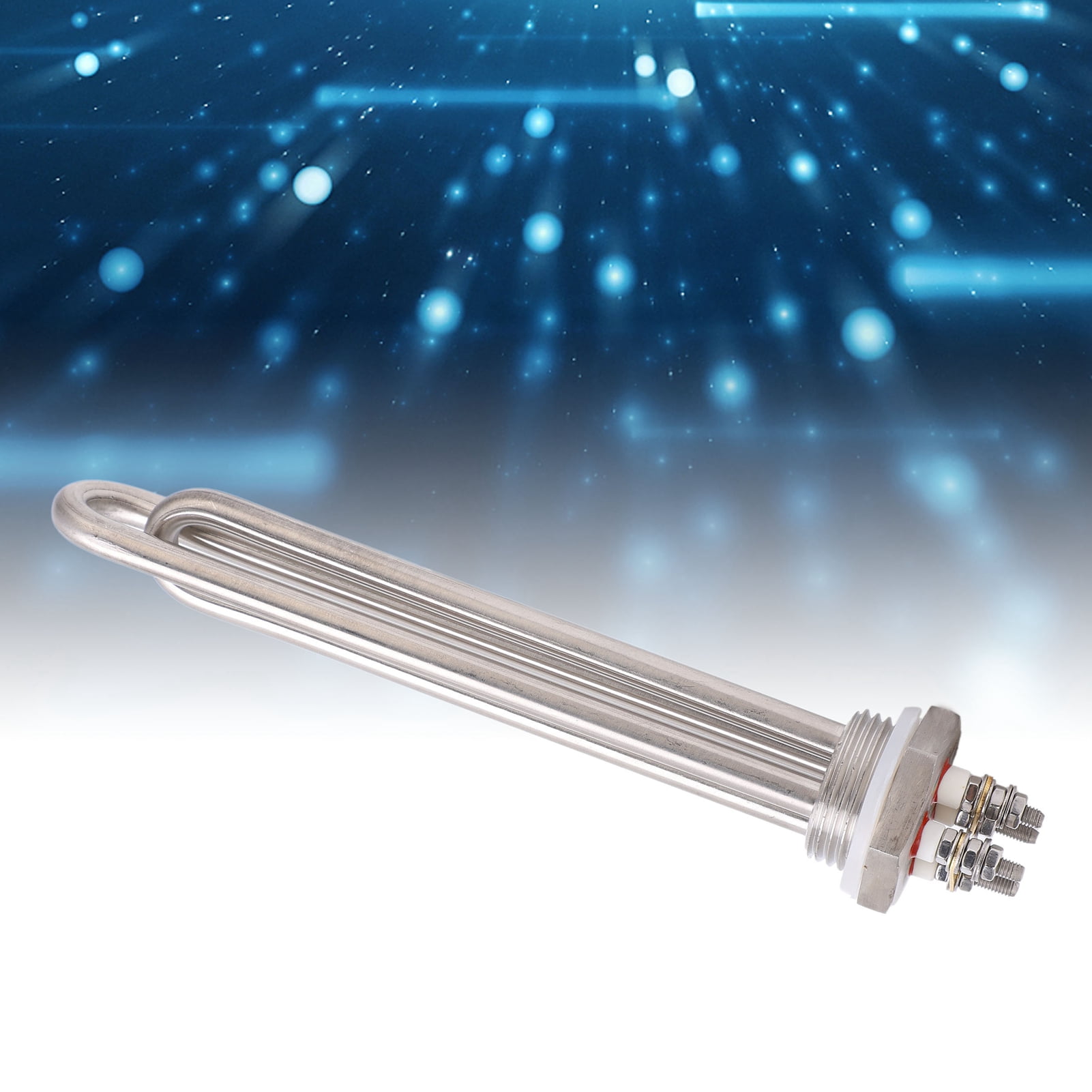 YAHHU Immersion Water Heater Stainless Steel 1"NPT Thread Portable Quick Heating Electric Tube 24V 600W / 10 inches / 25.4 cm Replacement Element