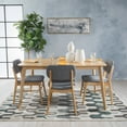 thumbnail image 2 of Gemma Mid-Century Modern 5 Piece Upholstered Dining Set, Gray and Natural Oak, 2 of 11