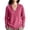 Hot Pink, variant on Lightweight Waffle Knit Hooded for Women, V Neck Long Sleeve Pocket Curved Hem Loose Ladies Tunic for Daily Casual Vacation
