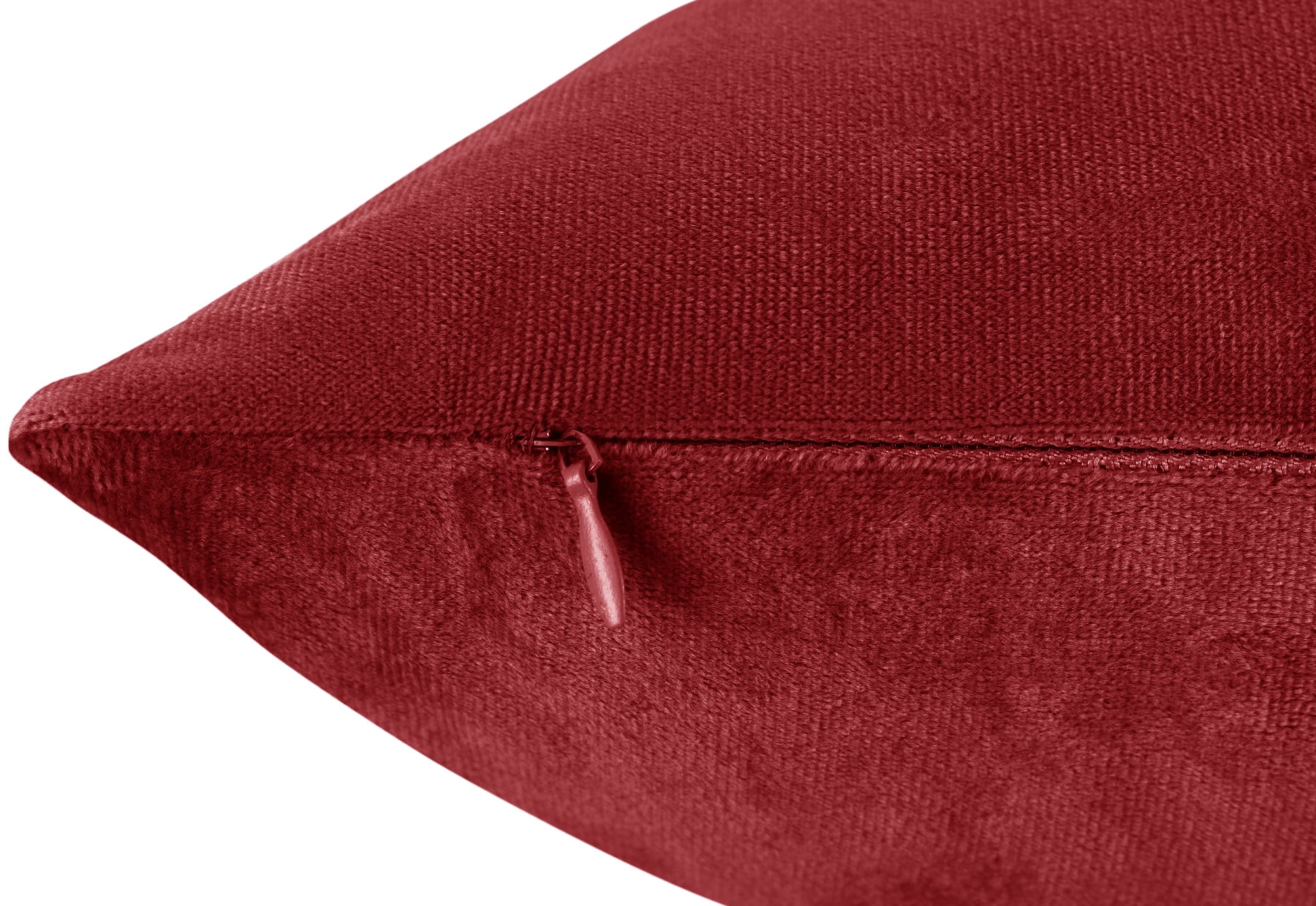 Clara Clark Plush Solid Decorative Microfiber Square Throw Pillow Cover with Throw Pillow Insert for Couch, Cherry Red, 16"x16"", 4 Piece Decorative Soft Throw Pillow Set