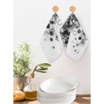 thumbnail image 2 of Black Gradient Kitchen Dish Towels for Drying Dishes Set of 3, Abstract Polka Dots Vintage Modern Art Waffle Weave Microfiber Hand Tea Bathroom Towels Quick Dry & Absorbent Towel 12x12, 2 of 7