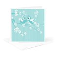 thumbnail image 5 of 3drose, Two Cute Little Turquoise Bird Illustrations on a Cherry Blossom Branch, 6 Greeting Cards with Envelopes, 5 of 7