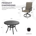 thumbnail image 2 of DIFY 5PCS Patio Dining Furniture Set, 41" Round Slatted Table and 4 Swivel Textilene Chairs, 2 of 7