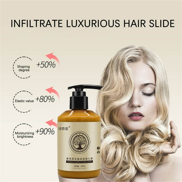 Pompotops Beauty Products Clearance,Women Beauty Gifts,Moroccan Elastin Moisturizing Gel Hair Care Curling Puffing Spring260ML