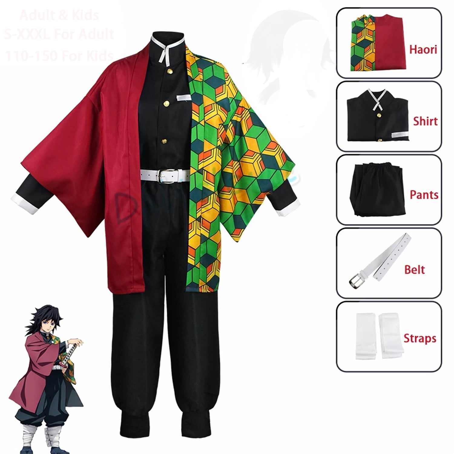 Anime Demon Slayer Kimetsu No Yaiba Tomioka Giyuu Cosplay Costume Women