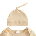 thumbnail image 5 of Kogui Baby Girl Fall Clothes Newborn Newborn Baby Girl Football Outfit Zipper Footie Romper Long Sleeve Jumpsuit One Piece Fall Outfit Headband 0 3 6 9 12 18 Months (Beige,6-12 Months), 5 of 5