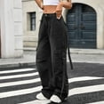 thumbnail image 5 of Baggy Jeans for Woman High Waist Wide Leg Pants Fashion Casual Loose Denim with Pocket Pants Y2k Cargo Streetwear Solid Color Versatile Clothes, 5 of 6