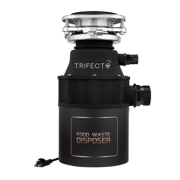 Trifecte 3/4PH Garbage Disposal, DC Motor Continuous Feed Food Waste Disposal with Power Cord