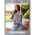 thumbnail image 3 of ZXSXSY Dog Lover Shirts for Women Paw Heart Print Graphic Tees Short Sleeve T-Shirts, 3 of 6