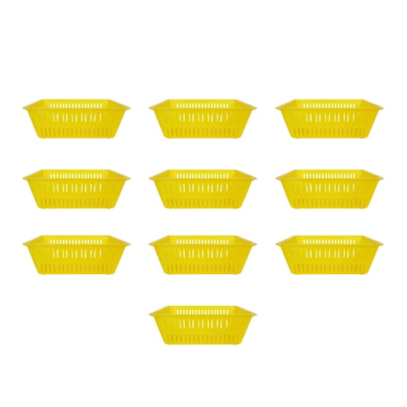 MERRYHAPY 10Pcs Yellow Plastic Coin Storage Basket Decorative Sundries Storage Basket