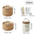 thumbnail image 1 of 18/8 Stainless Steel Thermal Food Container Bento Lunch Box Set, Portable Keep Warm Lunch Container With Insulated Bag Khaki 1000ml set, 1 of 6