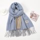 thumbnail image 3 of Chal de pashmina para mujer, bufanda larga de color sólido con teselas, diferencia de color de doble cara, pareos, bufanda musulmana, hijab para mujer, 3 of 5