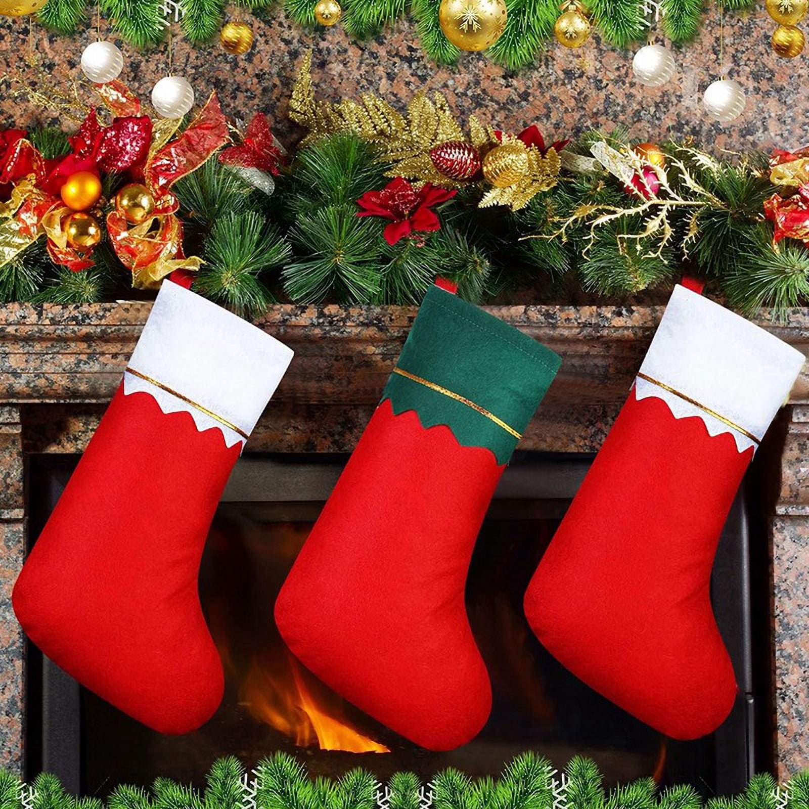 36 Pcs Christmas Stockings Favors Stockings Xmas Decoration Stockings Rustic Christmas Santa Stocking for Holidays