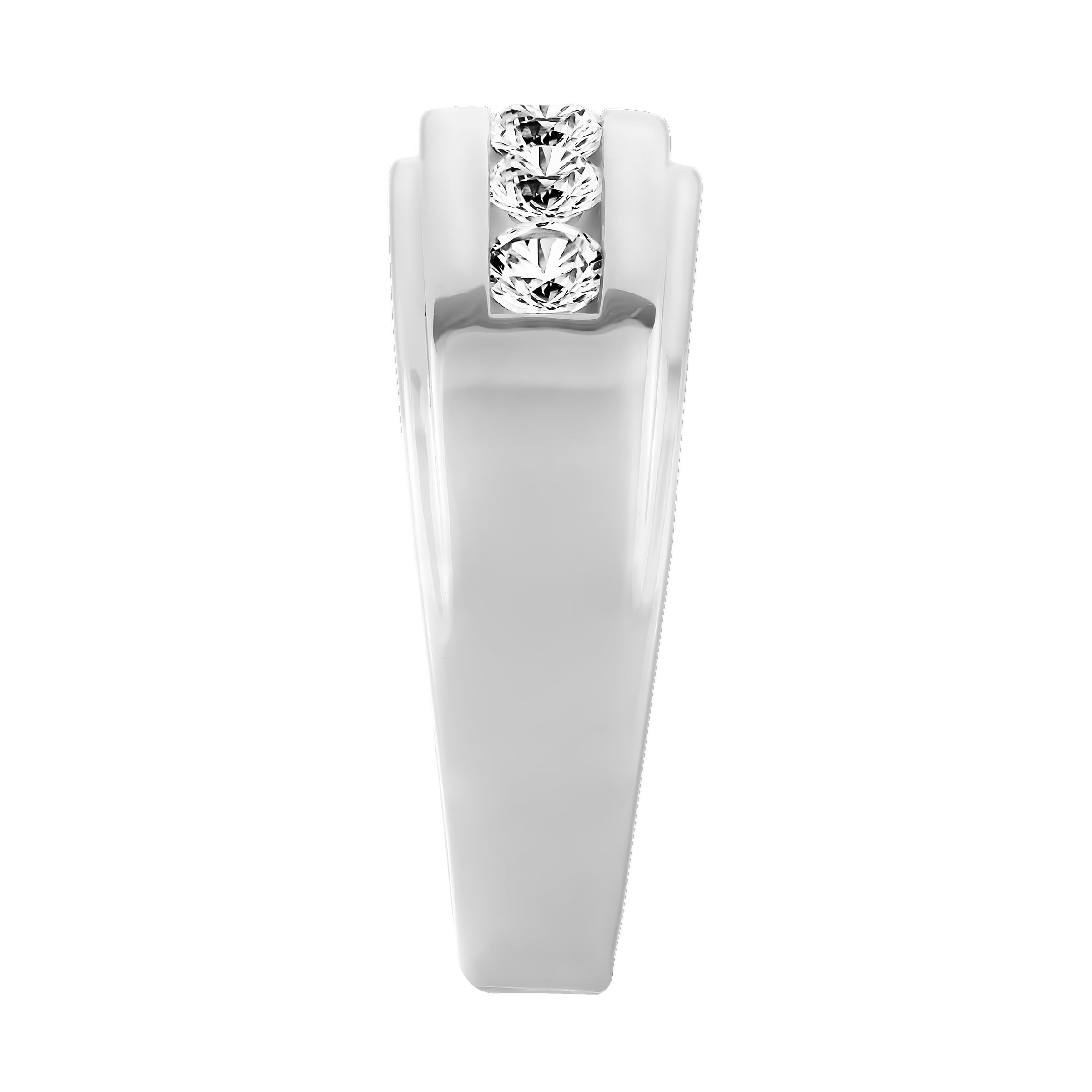 Keepsake Sterling Silver Created White Sapphire Men's Wedding Band
