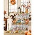thumbnail image 2 of Fall Thanksgiving Harvest Pumpkin Leaves Flowers Buffalo Plaid Flannel Blanket for Bed,Travel and Camping, Super Soft Cozy Blanket for All Seasons 40"x60", 2 of 6