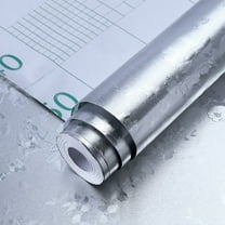 Peel And Stick Aluminum Foil Wallpaper Oil Proof Silver Checker Adhesive Backsplash For Kitchen Countertops Cabinets And Desks