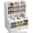 thumbnail image 1 of Organizador de escritorio de madera con cajones, caja blanca para portalápices de bricolaje de gran capacidad, estante de almacenamiento de escritorio, organizador de escritorio para oficina, hogar y, 1 of 6