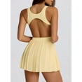 thumbnail image 6 of Women'S Tennis Flowy Pleated Sports Dress for Women Backless Sleeveless Summer Mini Golf Dress Warm Yellow M, 6 of 7
