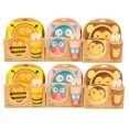 thumbnail image 1 of Domore set 6 vajillas infantiles bambu 5 juegos platos vasos animales niños, 1 of 5