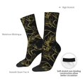 thumbnail image 6 of Honeii Gold Gloss Outline Floral Print Adult Socks,Crew Socks,Casual Calf Socks,Daily Wear Socks for Men & Women, Perfect for Sports, Casual and Everyday Use, 6 of 6