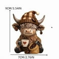 thumbnail image 2 of Seyotauo Highland Cow Figurines Christmas Hot Cocoa Highland Cow Gnomes Scottish Resin Statue Calf Lovers Gifts for Xmas Home Garden Kitchen Office Tiered Tray Table Decor, 2 of 6